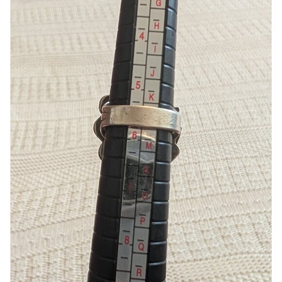 Sterling Silver Turquoise Navajo Ring Feather Native American 5.5 Signed 7.9g - Picture 4 of 11